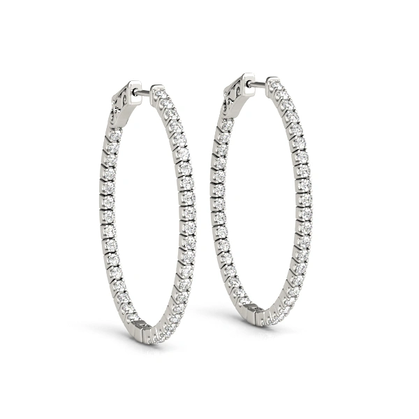 Oval Inside-Outside Vault Lock Hoop Earrings