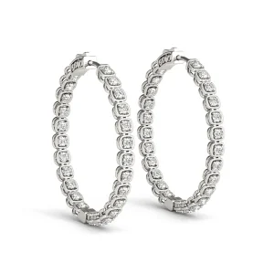 4-Prong Round Inside-Outside Hoop Earrings