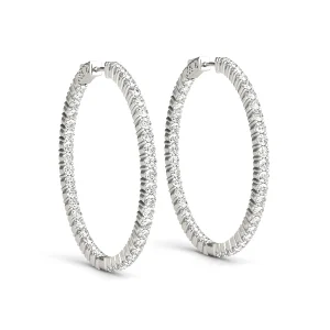 Shared Prong Inside-Out Hoop Earrings, Vault Lock