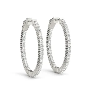 Oval Shaped Inside-Out Hoop Earrings