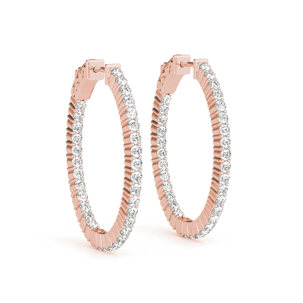 Oval Shaped Inside-Out Hoop Earrings - Image 9