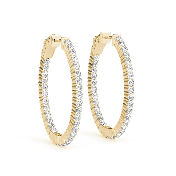 Oval Shaped Inside-Out Hoop Earrings - Image 5