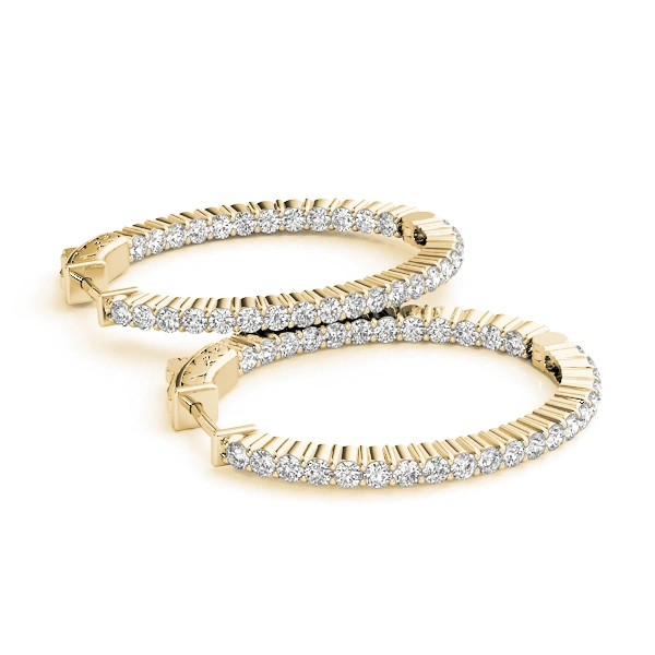 Oval Shaped Inside-Out Hoop Earrings - Image 7