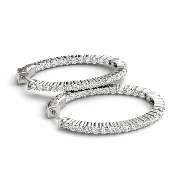 Oval Shaped Inside-Out Hoop Earrings - Image 3