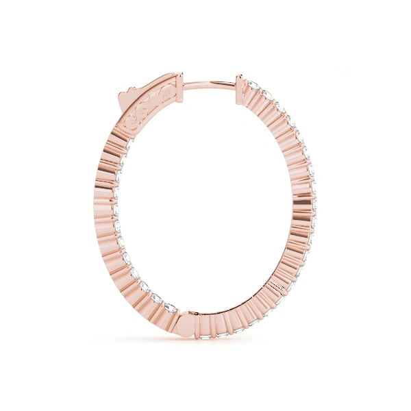 Oval Shaped Inside-Out Hoop Earrings - Image 10