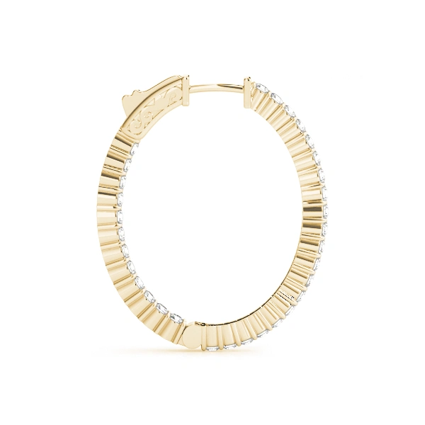 Oval Shaped Inside-Out Hoop Earrings - Image 6