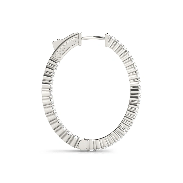 Oval Shaped Inside-Out Hoop Earrings - Image 2