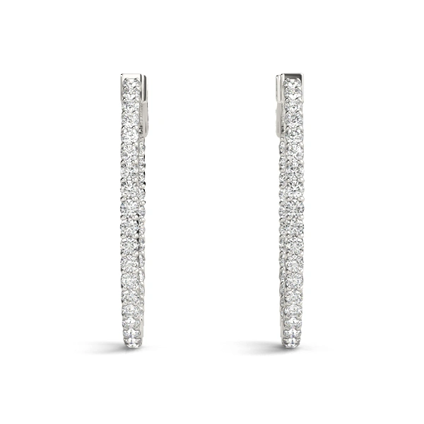 Oval Shaped Inside-Out Hoop Earrings - Image 4