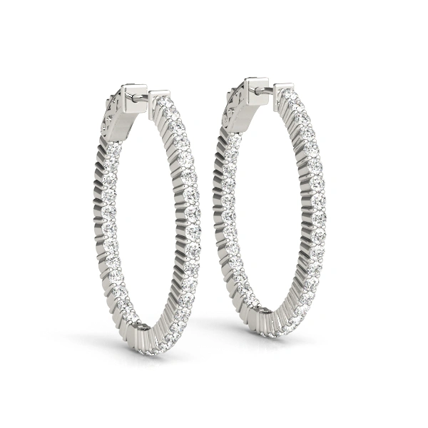 Oval Shaped Inside-Out Hoop Earrings