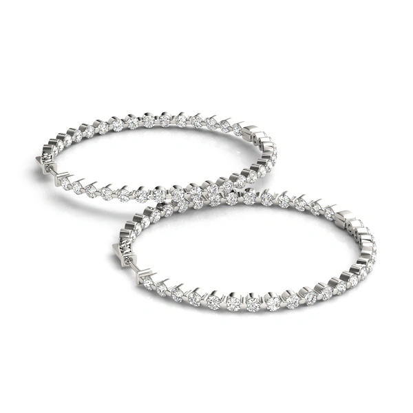 Round Shaped Inside-Out Hoop Earrings - Image 3