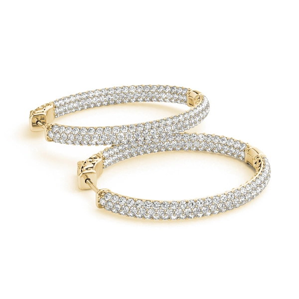 Oval Shaped Pavé Vault Lock Hoop Earrings - Image 7
