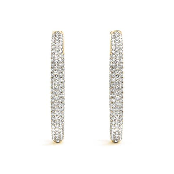 Oval Shaped Pavé Vault Lock Hoop Earrings - Image 8
