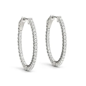 Inside-Outside Oval Trellis Vault Lock Hoop Earrings