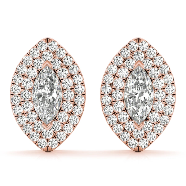 Double Halo Marquise Studs - Image 13