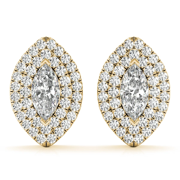 Double Halo Marquise Studs - Image 8