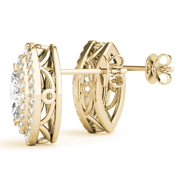 Double Halo Marquise Studs - Image 11