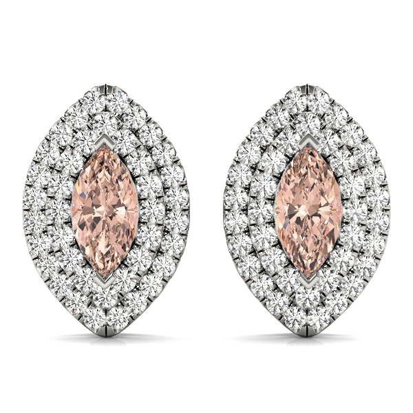 Double Halo Marquise Studs - Image 6