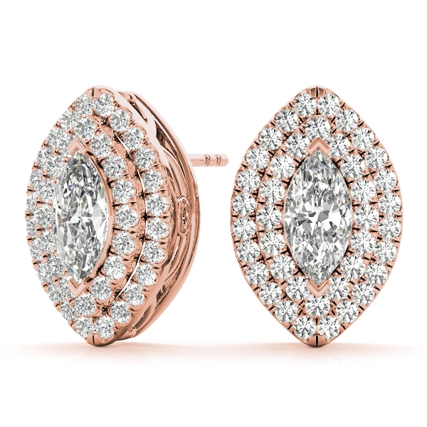 Double Halo Marquise Studs - Image 15