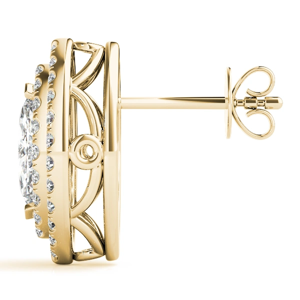 Double Halo Marquise Studs - Image 9