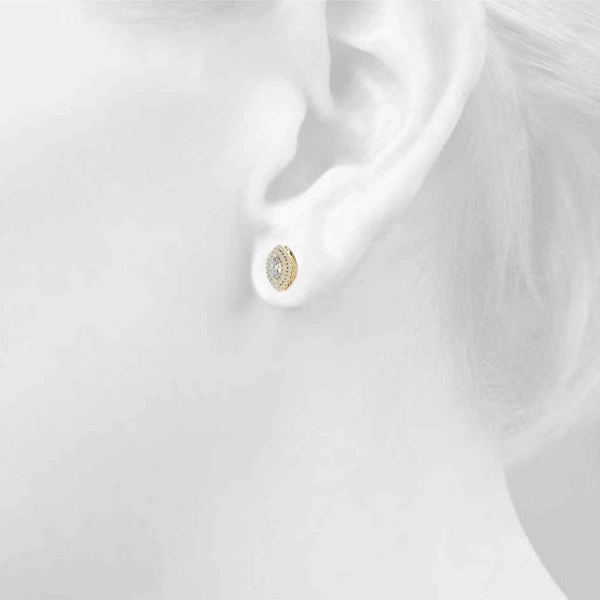 Double Halo Marquise Studs - Image 12