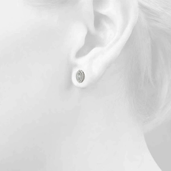 Double Halo Marquise Studs - Image 5