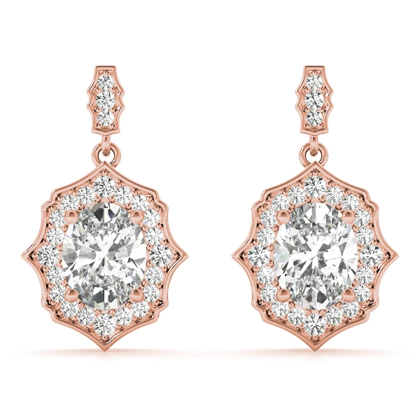 Oval Scalloped Halo Earrings - Image 21