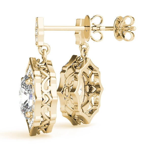 Oval Scalloped Halo Earrings - Image 14