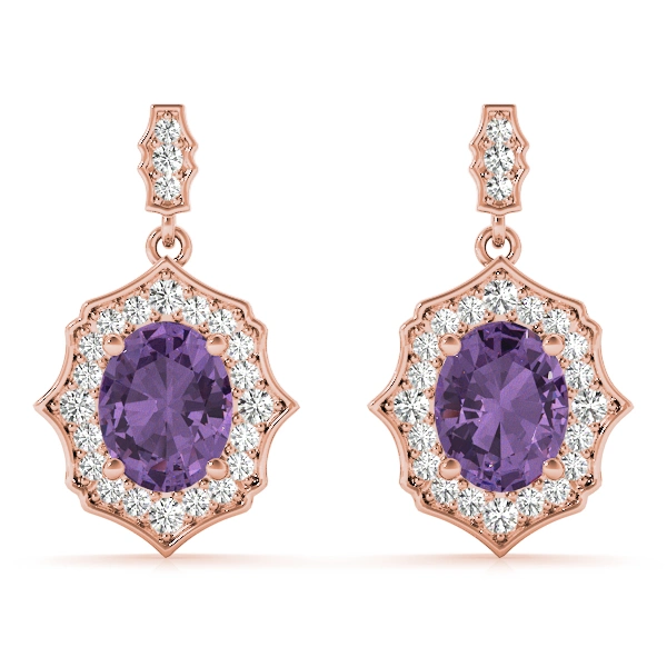 Oval Scalloped Halo Earrings - Image 26