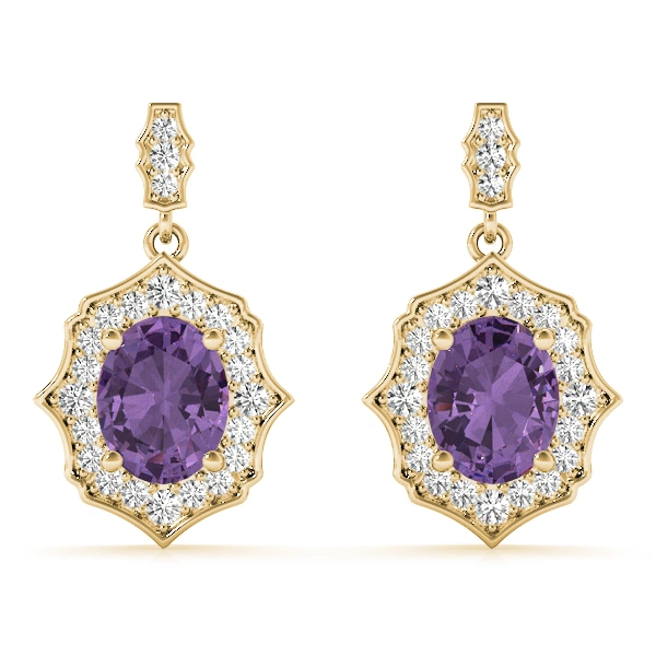 Oval Scalloped Halo Earrings - Image 16