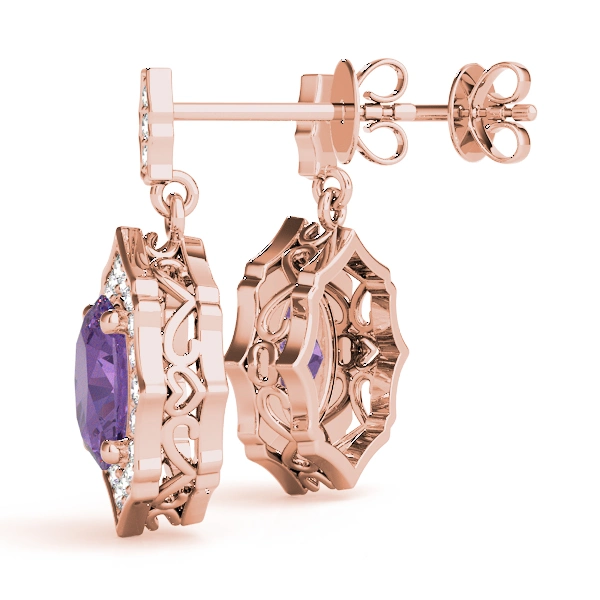Oval Scalloped Halo Earrings - Image 29