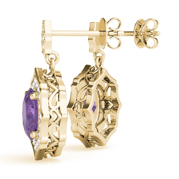 Oval Scalloped Halo Earrings - Image 19