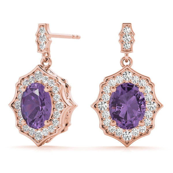 Oval Scalloped Halo Earrings - Image 28