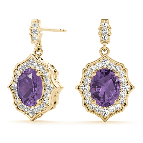 Oval Scalloped Halo Earrings - Image 18
