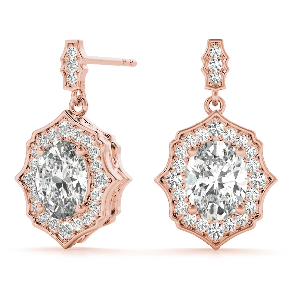 Oval Scalloped Halo Earrings - Image 23