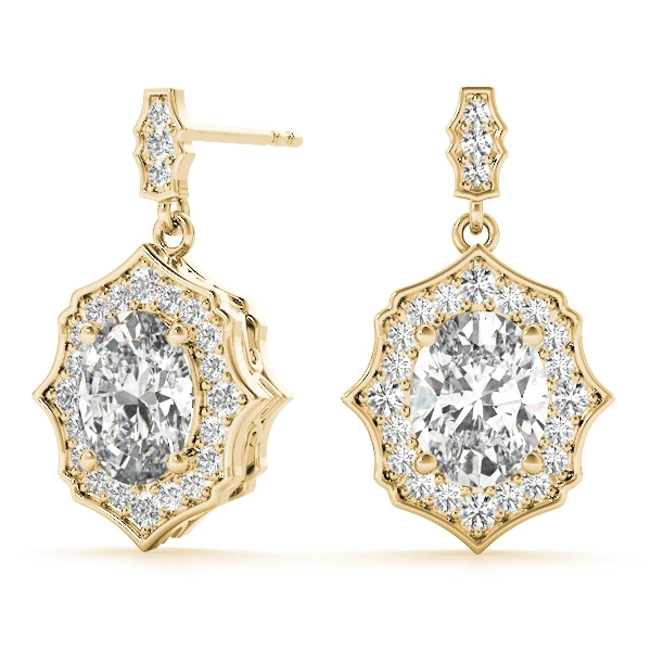 Oval Scalloped Halo Earrings - Image 13