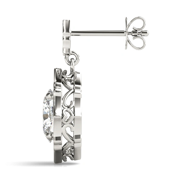 Oval Scalloped Halo Earrings - Image 2