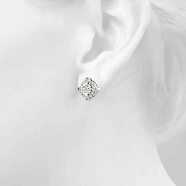 Round Fashion Halo Studs - Image 5