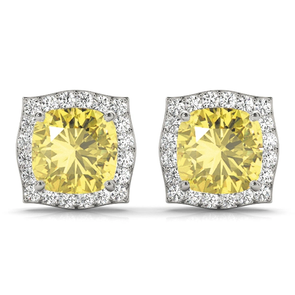 Cushion Halo Studs - Image 6