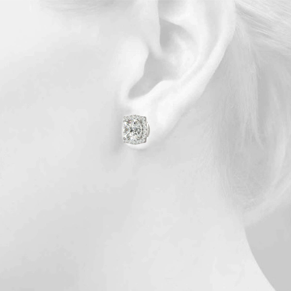 Cushion Halo Studs - Image 5