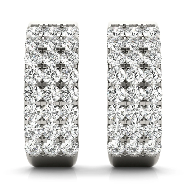 Multirow Huggie Hoop Earrings - Image 3