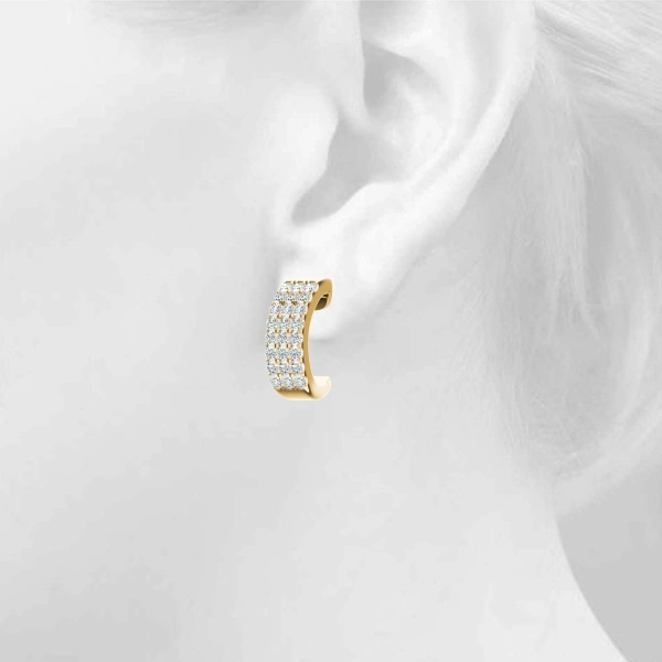 Multirow Huggie Hoop Earrings - Image 10