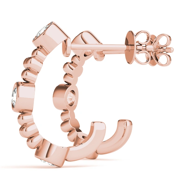 Bezel Set J-Hoop Earrings - Image 14