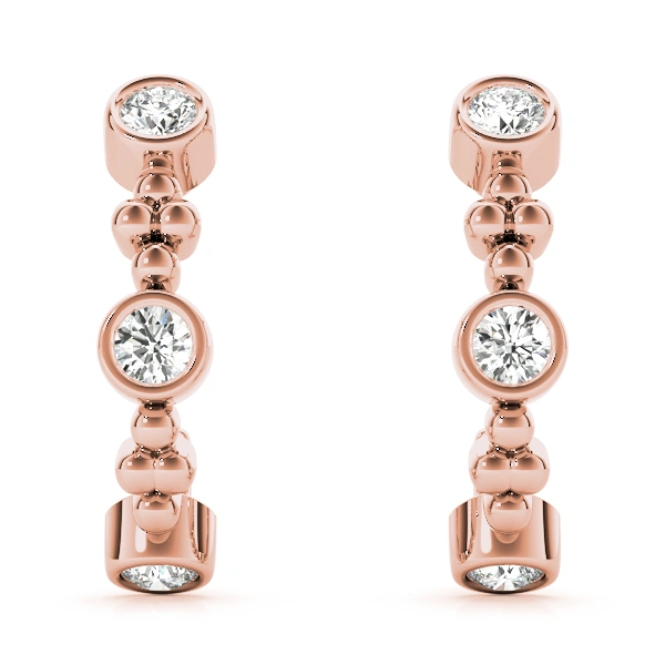 Bezel Set J-Hoop Earrings - Image 13