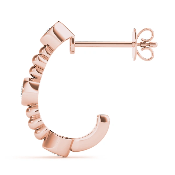 Bezel Set J-Hoop Earrings - Image 12