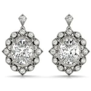 Vintage Inspired Oval Drop Earrings