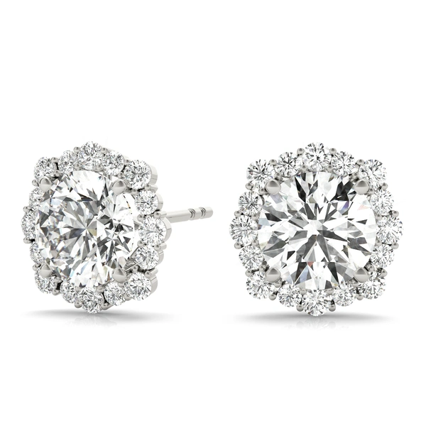 Floral Halo Studs Earrings - Image 3