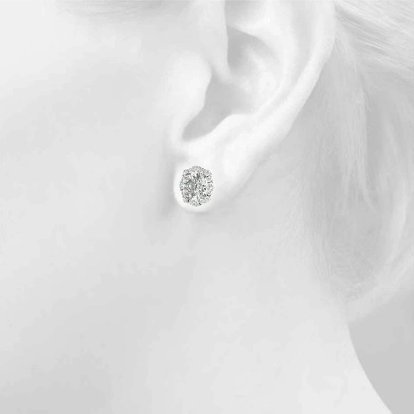 Floral Halo Studs Earrings - Image 5