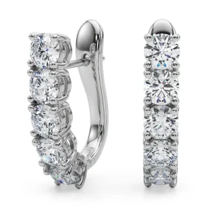 Prong Set Hinged Hoop Earrings