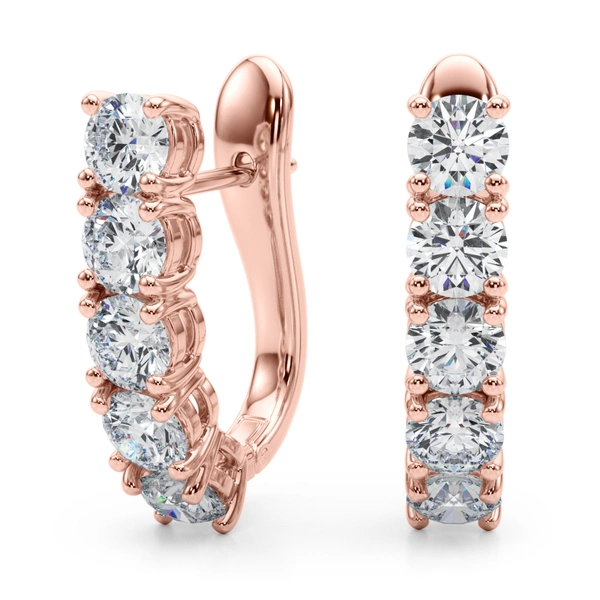 Prong Set Hinged Hoop Earrings - Image 11