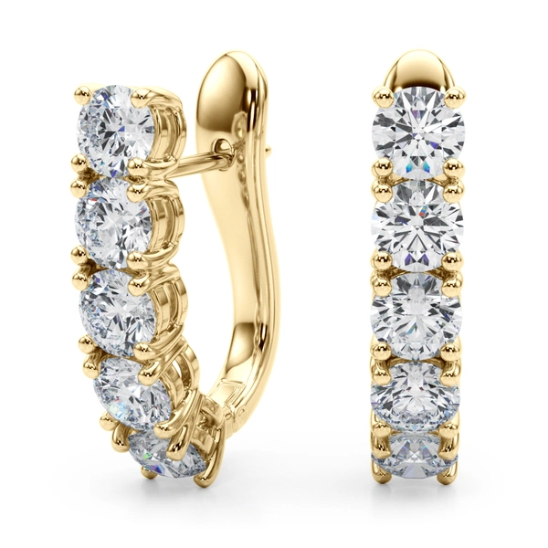 Prong Set Hinged Hoop Earrings - Image 6